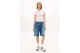 Tommy Jeans Badge Ribbed Slim Fit Γυναικείο Κοντομάνικο T-Shirt Ροζ