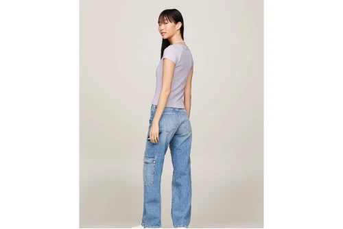 Tommy Jeans Slim Rib Badge Strap Top Κοντομάνικο Γυναικείο (DW0DW17896 W06)