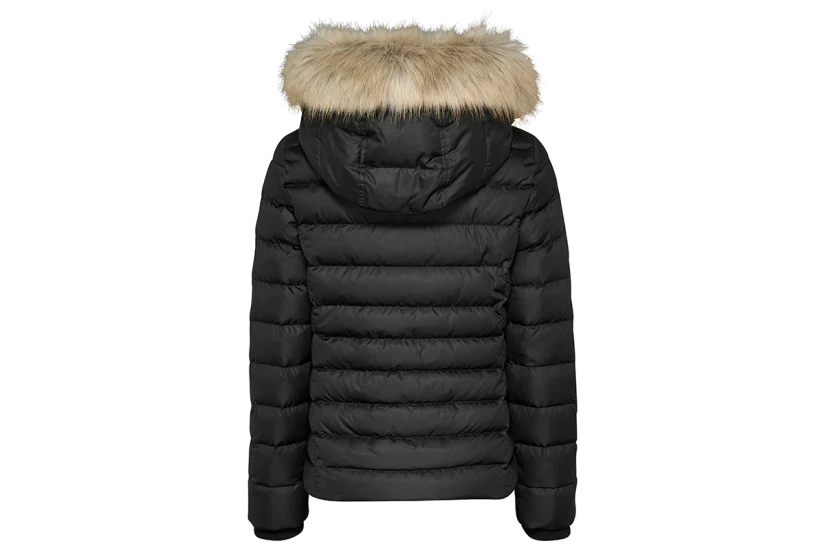 Tommy Jeans Shiny Water Repellent Down Γυναικείο Puffer Μπουφάν με Κουκούλα