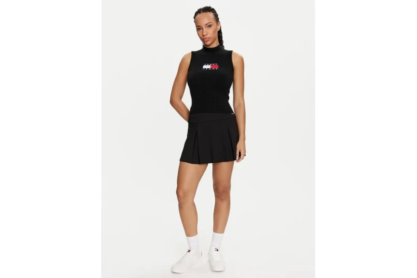 Tommy Jeans Γυναικεία Αμάνικη Μπλούζα Μαύρη
