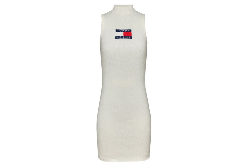 Tommy Jeans Center Flag Sweater Γυναικείο Αμάνικο Φόρεμα Mini