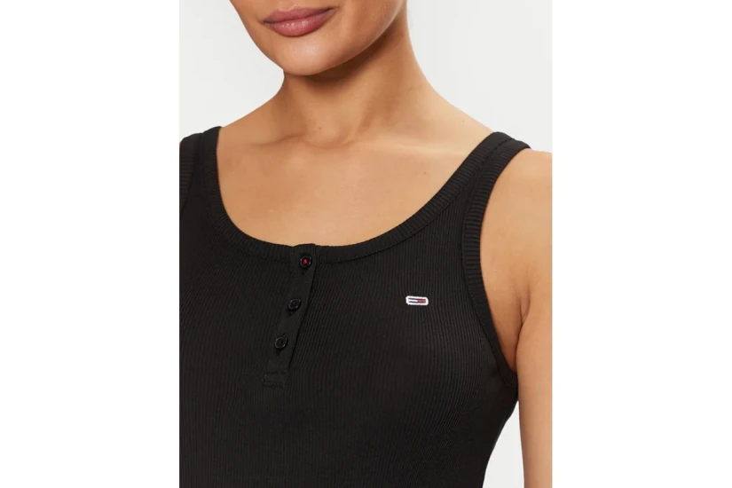 Tommy Jeans Γυναικεία Αμάνικη Μπλούζα Μαύρη