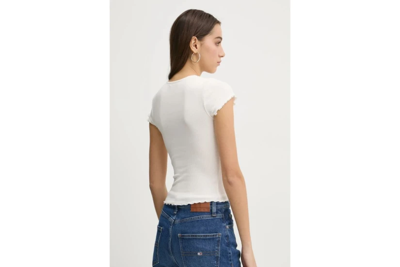 Tommy Jeans Γυναικείο Κοντομάνικο T-Shirt Εκρού