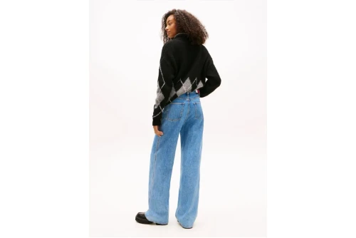 Tommy Jeans Claire High Rise Wide Leg Παντελόνι Τζιν Γυναικείο (DW0DW19558 1AB)