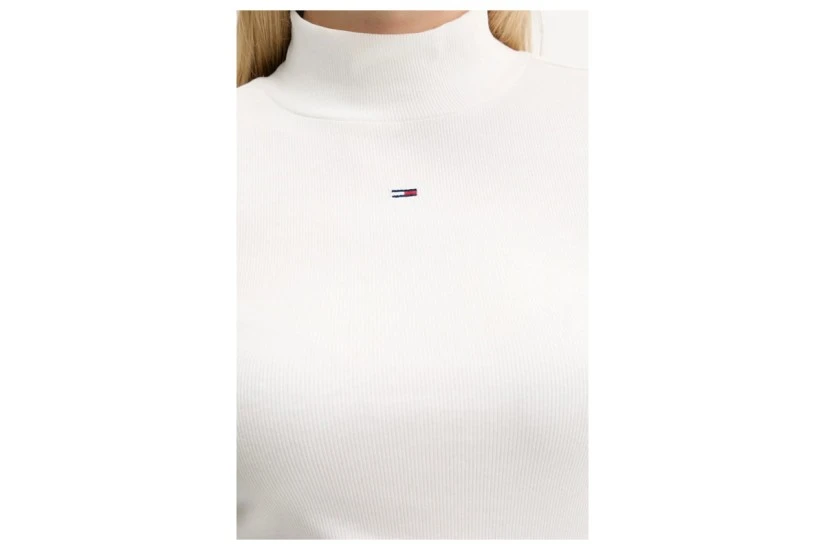 Tommy Jeans Slim Fit Μπλούζα Με Ψηλό Λαιμό Γυναικεία (DW0DW19830 YBL)