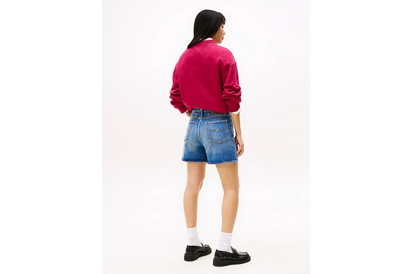 Tommy Jeans Mom Γυναικείο Τζιν Σορτς Μπλε