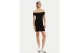 Tommy Jeans Smock Bodycon Γυναικείο Mini Φόρεμα Μαύρο