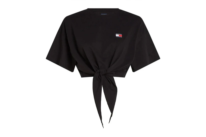 Tommy Jeans Tie Badge Γυναικείο Κοντομάνικο T-Shirt Μαύρο