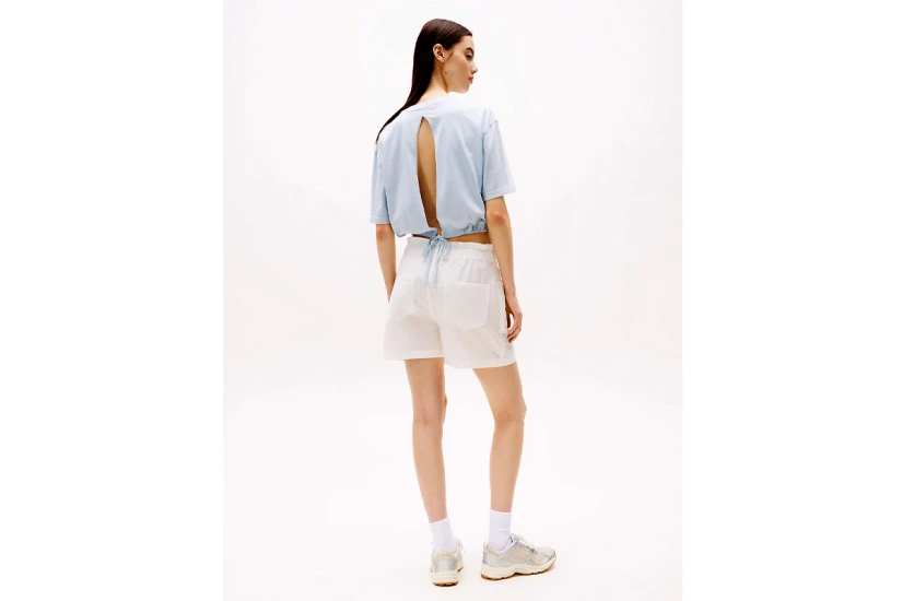 Tommy Jeans Cotton Linen Γυναικείο Casual Σορτς Λευκό