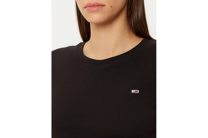 Tommy Jeans Slim C-Neck Γυναικείο Κοντομάνικο T-Shirt Μαύρο
