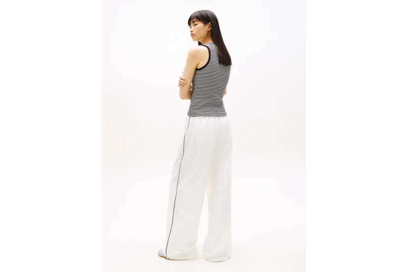 Tommy Jeans Ribbed Slim Scoop Neck Γυναικεία Αμάνικη Μπλούζα