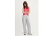 Tommy Jeans Ribbed Slim Scoop Neck Γυναικεία Αμάνικη Μπλούζα Ροζ