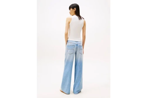 Tommy Jeans Ribbed Slim Scoop Neck Μπλούζα Αμάνικη Γυναικεία (DW0DW20673 YBL)