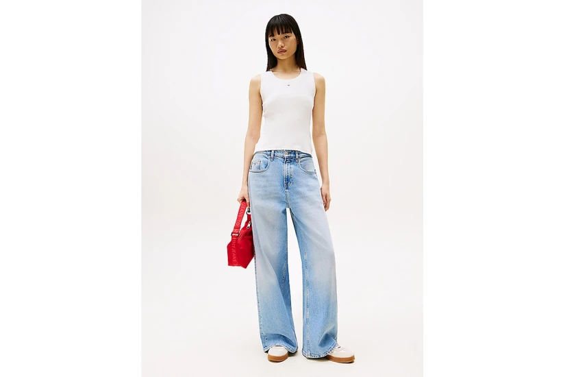 Tommy Jeans Essential Γυναικεία Αμάνικη Μπλούζα Λευκό