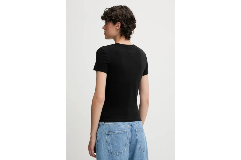 Tommy Jeans Essential Γυναικείο Κοντομάνικο T-Shirt Μαύρο