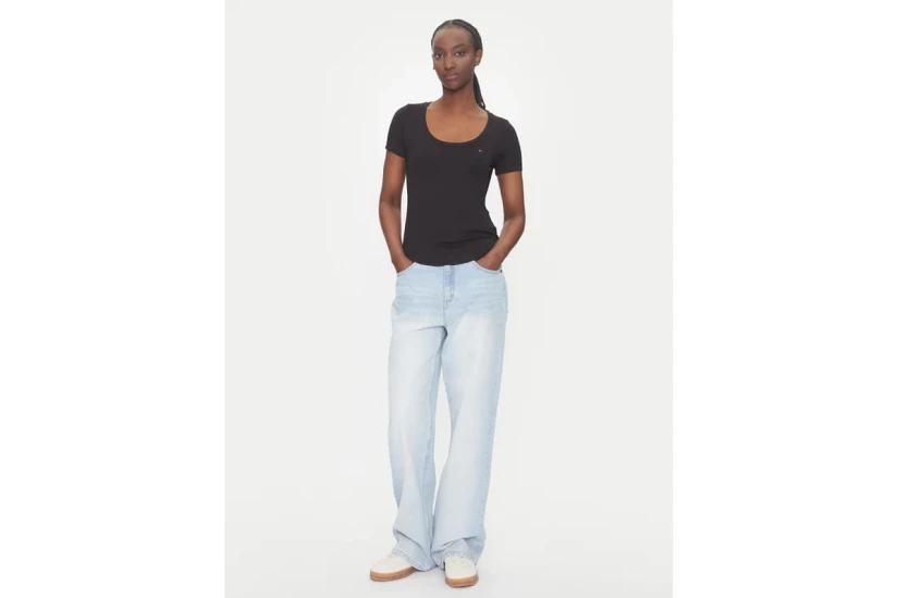Tommy Jeans Essential Γυναικείο Κοντομάνικο T-Shirt Μαύρο