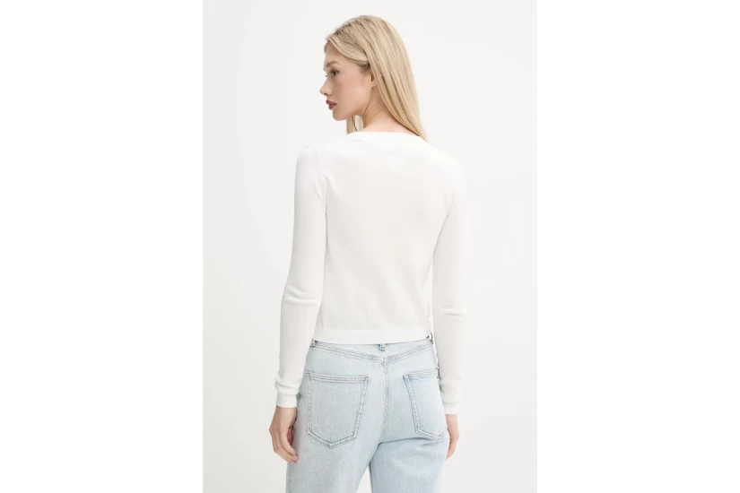 Tommy Jeans Essential Γυναικεία Βαμβακερή Ζακέτα Εκρού