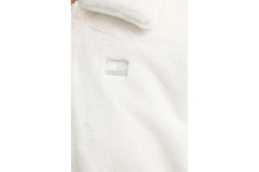 Tommy Jeans Badge Faux Fur Bomber Γυναικεία Συνθετική Γούνα Λευκή