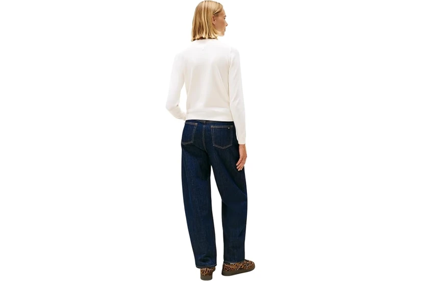 Tommy Jeans Slim Turtleneck Γυναικείο Πουλόβερ Εκρού