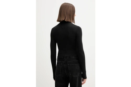 Tommy Jeans Rib-Knit Slim Μπλούζα Μακρυμάνικη Polo Γυναικεία (DW0DW21829 BDS)