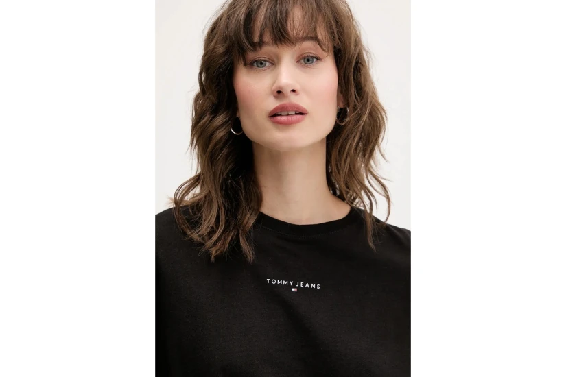 Tommy Jeans Linear Logo Γυναικείο Κοντομάνικο T-Shirt Μαύρο