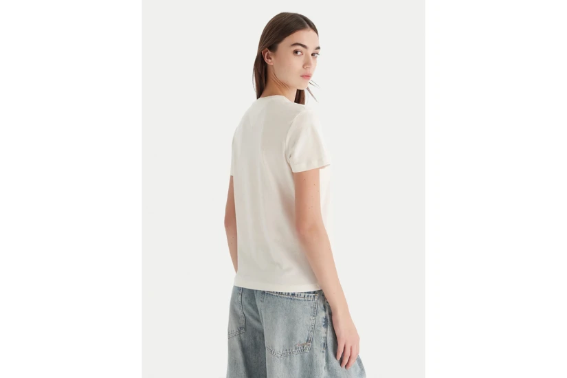 Tommy Jeans Linear Logo Γυναικείο Κοντομάνικο T-Shirt Λευκό