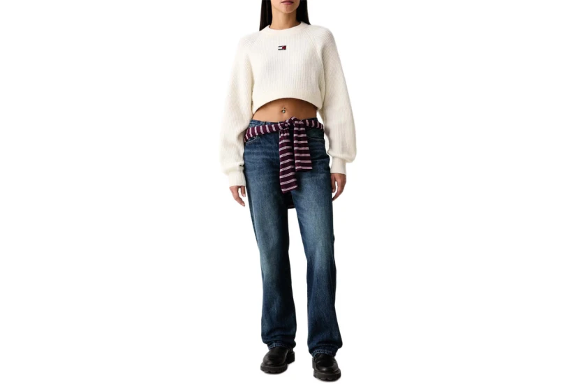 Tommy Jeans Badge Crop With Alpaca Πουλόβερ Γυναικείο (DW0DW22024 YBH)