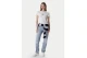 Tommy Jeans Slim Essential Logo 1 Γυναικείο Κοντομάνικο T-Shirt Εκρού