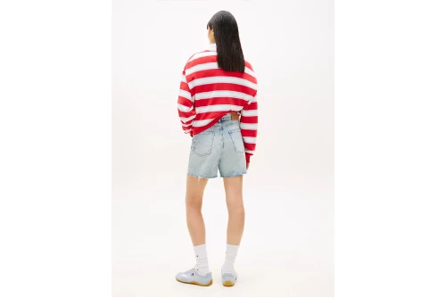 Tommy Jeans Faded Straight Leg Mom Σορτς Τζιν Γυναικείο (DW0DW22694 1AB)