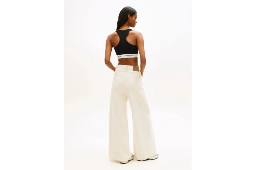 Tommy Jeans Repeat Logo Tape Racerback Crop Top Αμάνικο Γυναικείο (DW0DW22762 BDS)