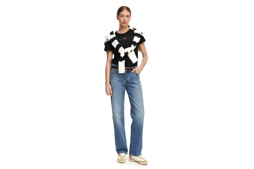 Tommy Jeans Γυναικείο Κοντομάνικο T-Shirt Μαύρο
