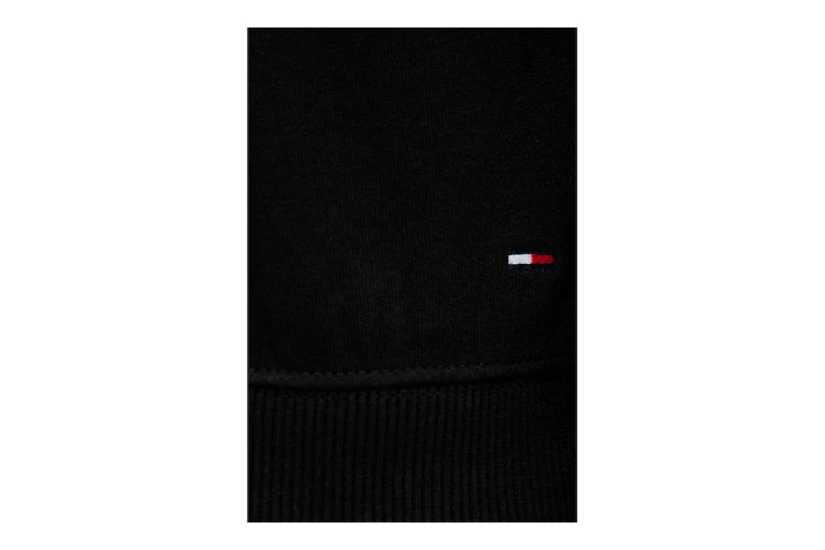 Tommy Jeans Slim S Flag 1-4 Zip Mockneck Γυναικεία Μακρυμάνικη Μπλούζα με Φερμουάρ Μαύρη