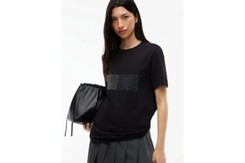 Tommy Jeans Rhinestone Logo Jersey Relaxed T-Shirt Γυναικείο (DW0DW23267 BDS)