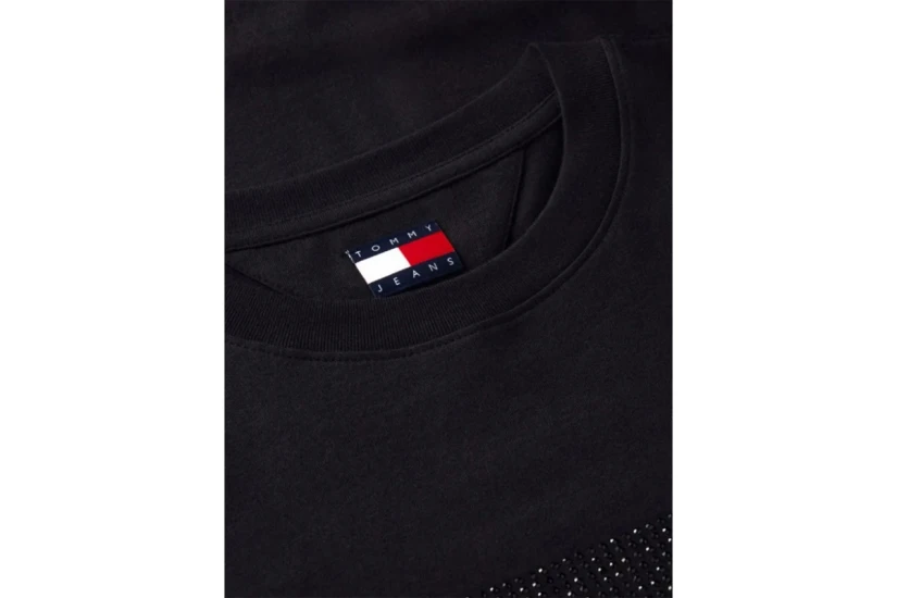 Tommy Jeans Rhinestone Logo Jersey Relaxed T-Shirt Γυναικείο (DW0DW23267 BDS)