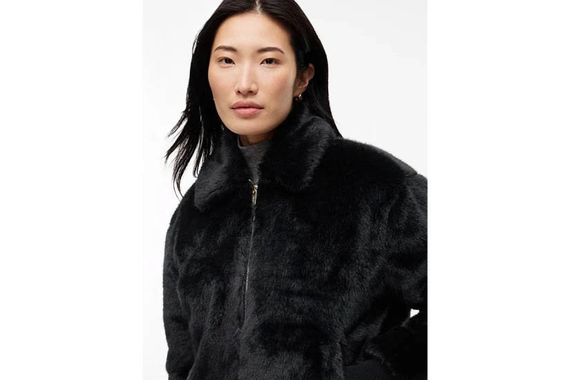 Tommy Jeans Faux Fur Γυναικείο Συνθετικό Γουνάκι Μαύρο
