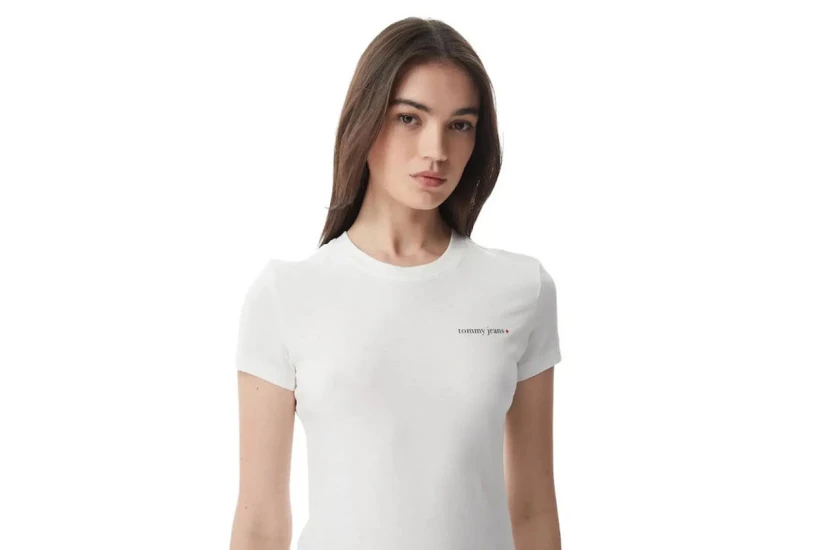 Tommy Jeans Γυναικείο Κοντομάνικο T-Shirt Εκρού