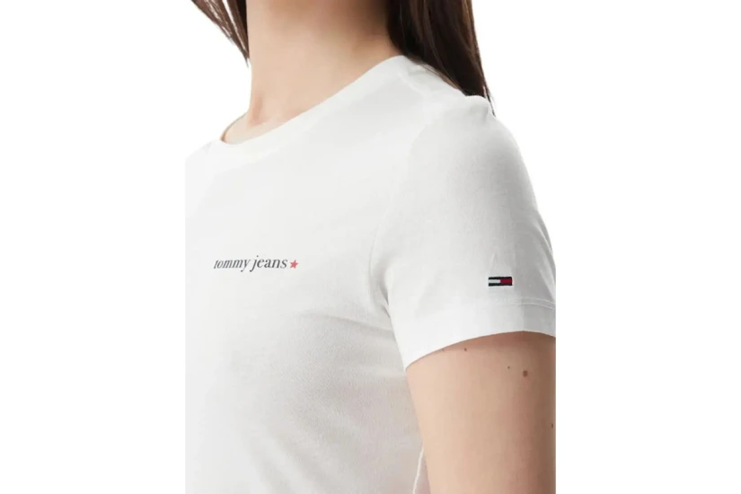 Tommy Jeans Γυναικείο Κοντομάνικο T-Shirt Εκρού