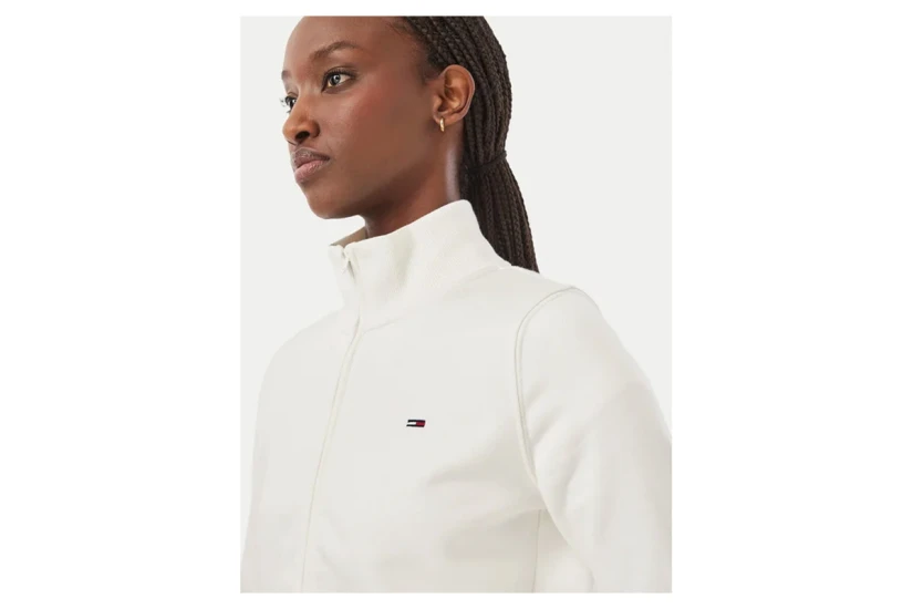 Tommy Jeans Funnel Neck Fitted Ζακέτα Βαμβακερή Γυναικεία (DW0DW23535 YBL)