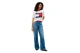 Tommy Jeans Boxy Flag Γυναικείο Κοντομάνικο T-Shirt Εκρού, Κόκκινο, Μπλε Σκούρο
