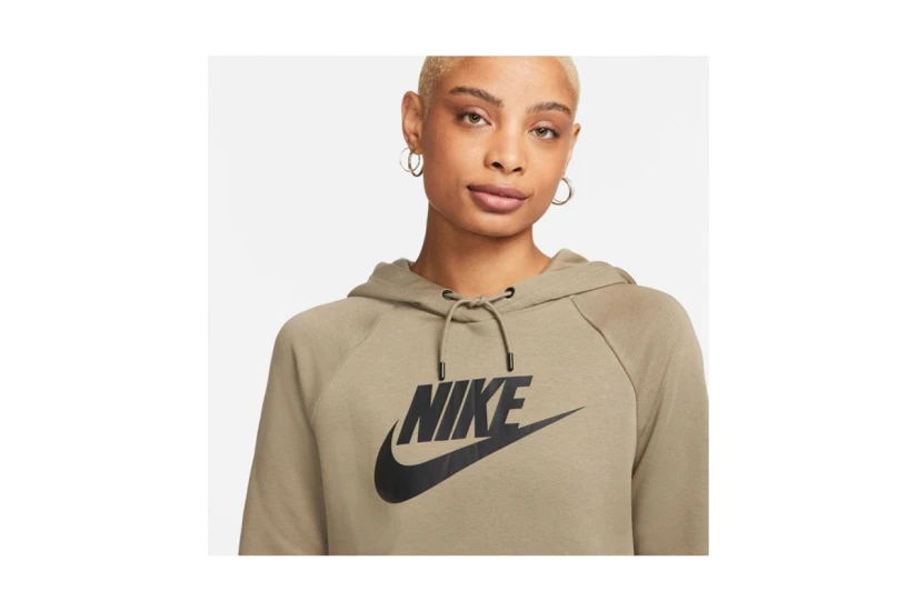 Nike Sportswear Essential Γυναικείο Φούτερ με Κουκούλα Χακί