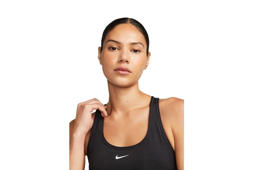 Nike Swoosh Light Support Dri-FIT Γυναικείο Μπουστάκι Μαύρο