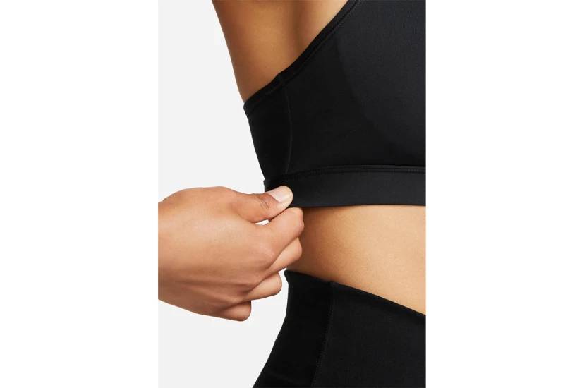 Nike Dri-FIT Swoosh Medium Support Γυναικείο Μπουστάκι Μαύρο