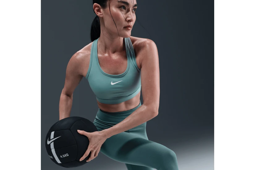 Nike Dri-FIT Swoosh Medium Support Γυναικείο Μπουστάκι Οινοπνευματί