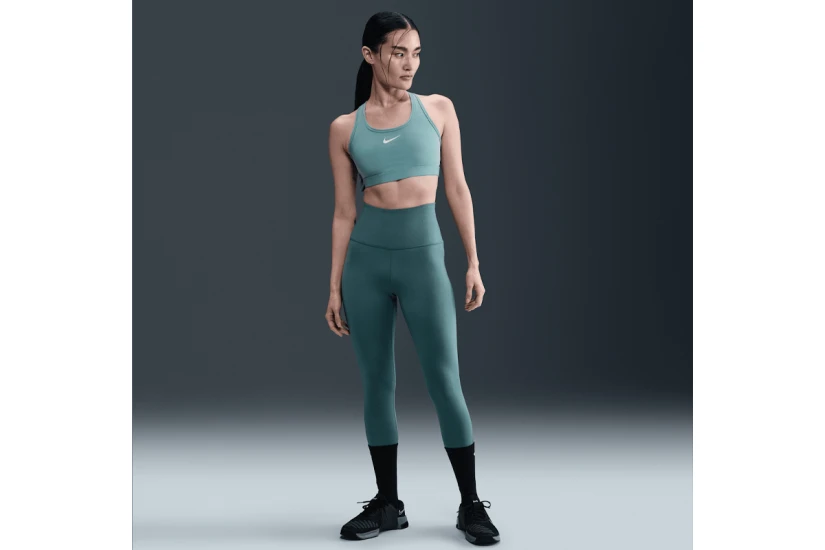 Nike Dri-FIT Swoosh Medium Support Γυναικείο Μπουστάκι Οινοπνευματί