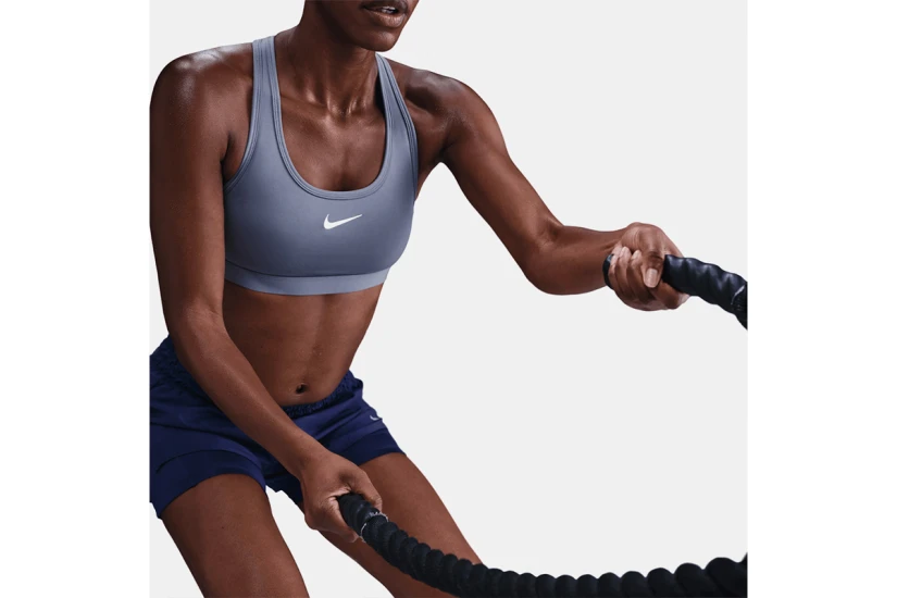 Nike Dri-FIT Swoosh Medium Support Γυναικείο Μπουστάκι Λιλά