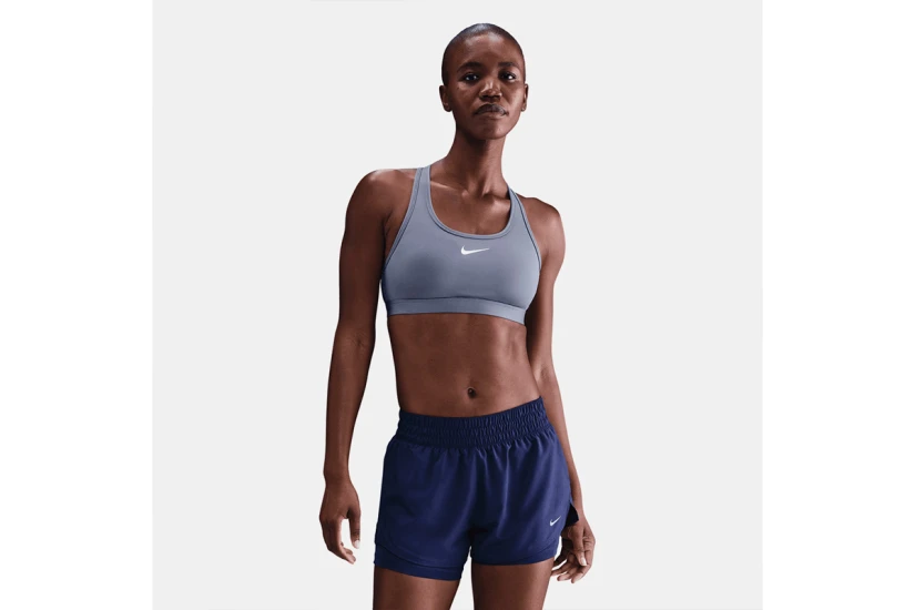 Nike Dri-FIT Swoosh Medium Support Γυναικείο Μπουστάκι Λιλά