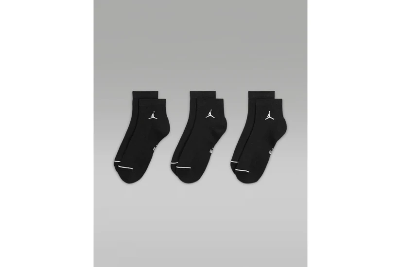 Jordan Everyday Ankle Κοντές Kάλτσες Μαύρες 3 Ζευγάρια