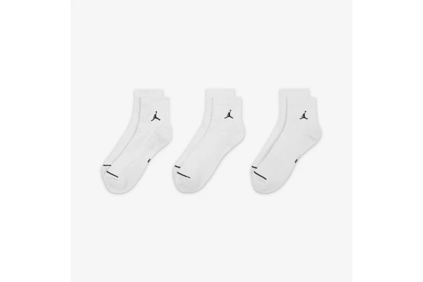 Jordan Everyday Ankle Κοντές Kάλτσες Λευκές 3 Ζευγάρια