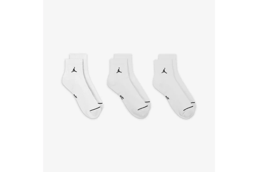 Jordan Everyday Ankle Κοντές Kάλτσες Λευκές 3 Ζευγάρια
