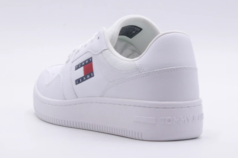 Tommy Jeans Retro Basket Ανδρικά Παπούτσια Λευκά
